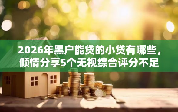 2026年黑户能贷的小贷有哪些，倾情分享5个无视综合评分不足的网贷