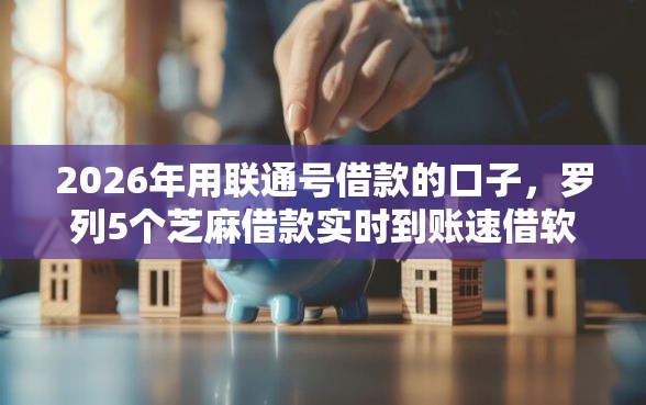 2026年用联通号借款的口子，罗列5个芝麻借款实时到账速借软件