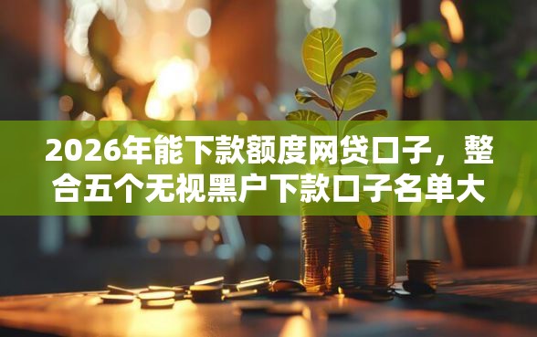 2026年能下款额度网贷口子，整合五个无视黑户下款口子名单大全
