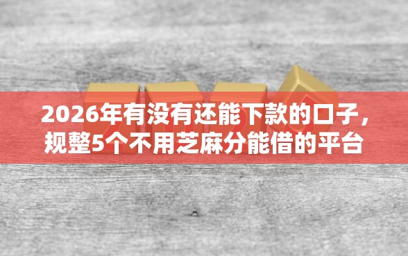 2026年有没有还能下款的口子,规整5个不用芝麻分能借的平台 2026年有没有还能下款的口子,规整5个不用芝麻分能借的平台