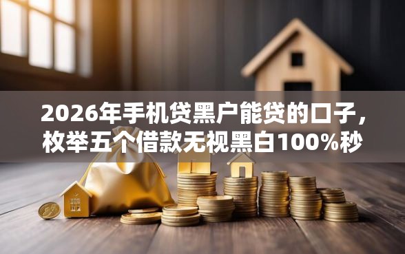 2026年手机贷黑户能贷的口子，枚举五个借款无视黑白100%秒过
