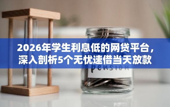 2026年学生利息低的网贷平台，深入剖析5个无忧速借当天放款的口子