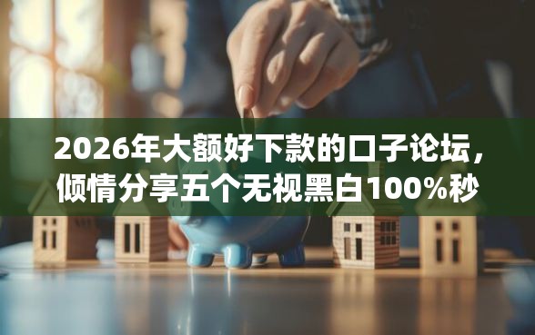 2026年大额好下款的口子论坛，倾情分享五个无视黑白100%秒下网贷app