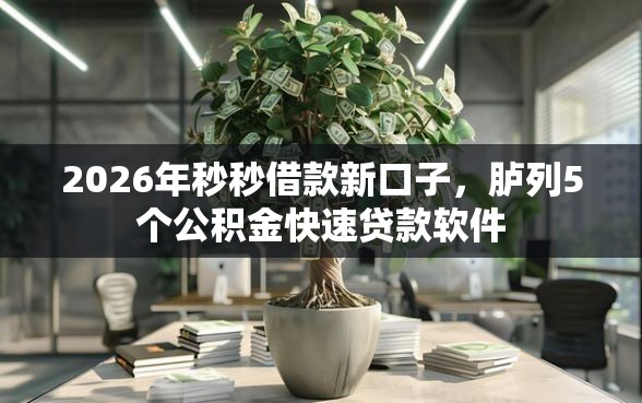 2026年秒秒借款新口子，胪列5个公积金快速贷款软件