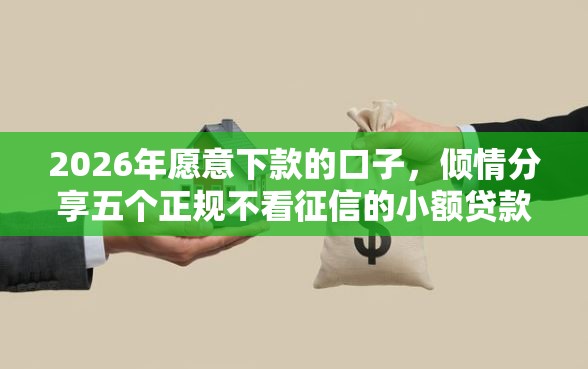 2026年愿意下款的口子，倾情分享五个正规不看征信的小额贷款平台