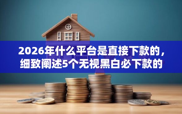 2026年什么平台是直接下款的，细致阐述5个无视黑白必下款的网贷平台