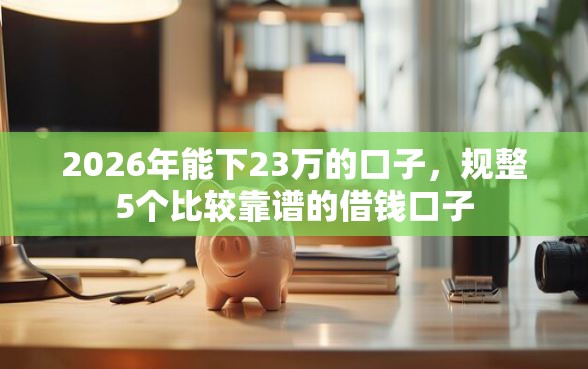 2026年能下23万的口子，规整5个比较靠谱的借钱口子