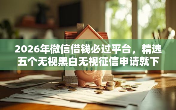 2026年微信借钱必过平台，精选五个无视黑白无视征信申请就下款的软件
