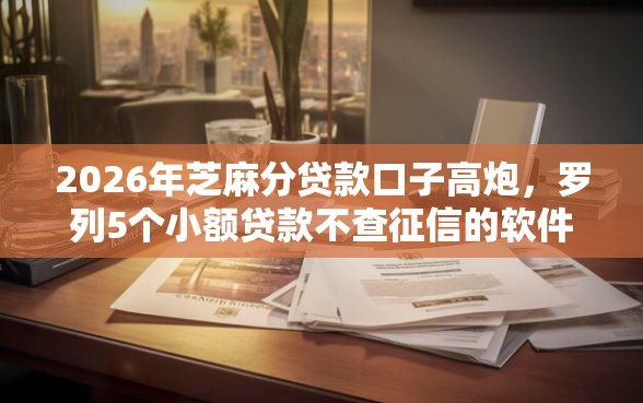 2026年芝麻分贷款口子高炮，罗列5个小额贷款不查征信的软件