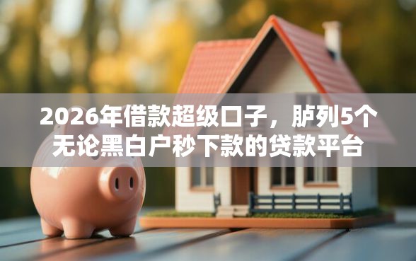2026年借款超级口子，胪列5个无论黑白户秒下款的贷款平台