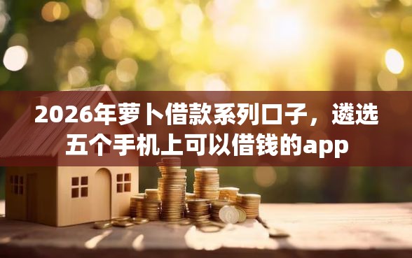 2026年萝卜借款系列口子，遴选五个手机上可以借钱的app