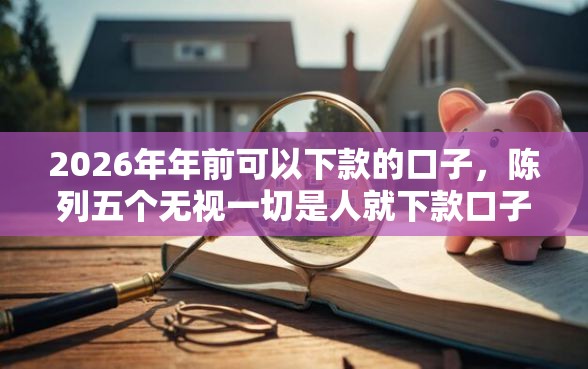 2026年年前可以下款的口子，陈列五个无视一切是人就下款口子