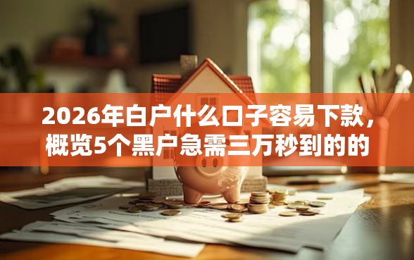2026年白户什么口子容易下款，概览5个黑户急需三万秒到的的口子