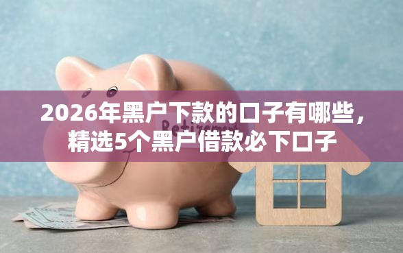 2026年黑户下款的口子有哪些，精选5个黑户借款必下口子