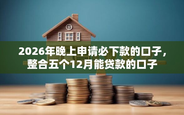2026年晚上申请必下款的口子，整合五个12月能贷款的口子