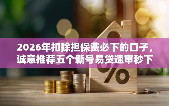 2026年扣除担保费必下的口子，诚意推荐五个新号易贷速审秒下款口子