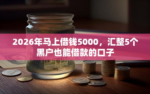 2026年马上借钱5000，汇整5个黑户也能借款的口子