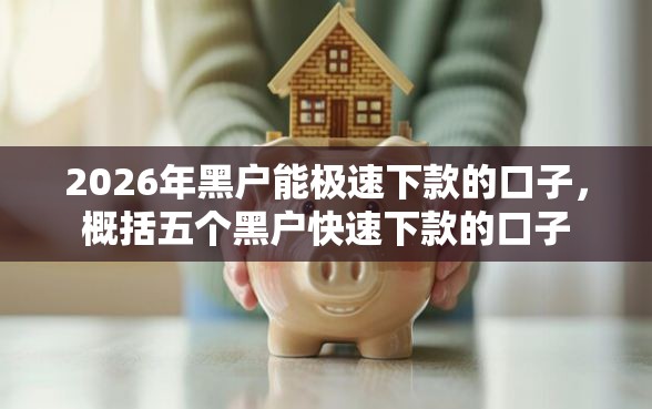 2026年黑户能极速下款的口子，概括五个黑户快速下款的口子