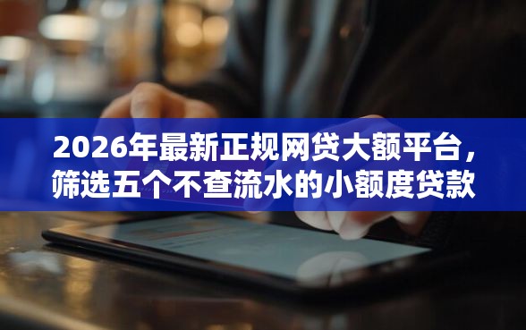 2026年最新正规网贷大额平台，筛选五个不查流水的小额度贷款平台