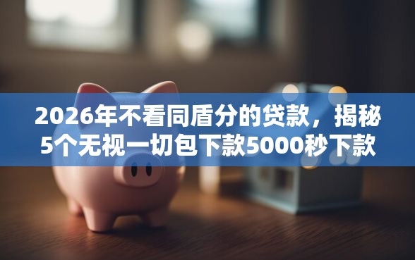 2026年不看同盾分的贷款，揭秘5个无视一切包下款5000秒下款的平台