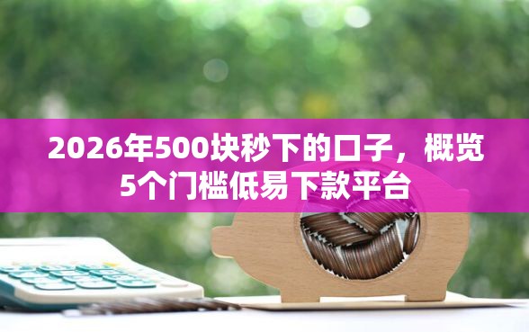 2026年500块秒下的口子，概览5个门槛低易下款平台
