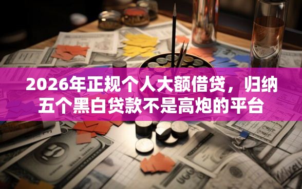 2026年正规个人大额借贷，归纳五个黑白贷款不是高炮的平台