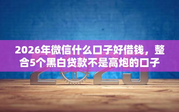 2026年微信什么口子好借钱，整合5个黑白贷款不是高炮的口子