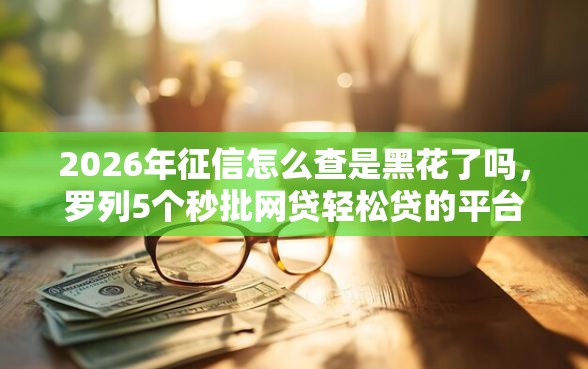 2026年征信怎么查是黑花了吗，罗列5个秒批网贷轻松贷的平台