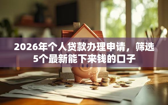 2026年个人贷款办理申请，筛选5个最新能下来钱的口子