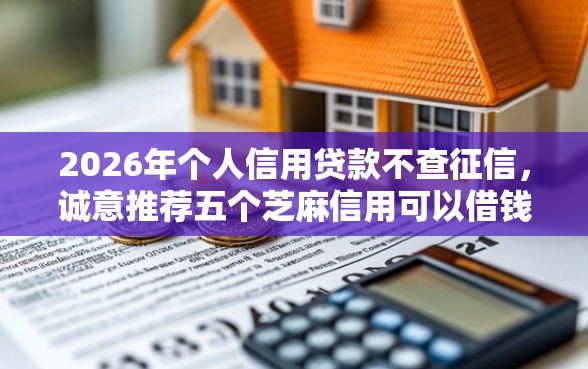 2026年个人信用贷款不查征信，诚意推荐五个芝麻信用可以借钱的平台