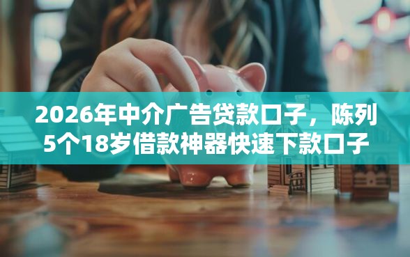 2026年中介广告贷款口子，陈列5个18岁借款神器快速下款口子
