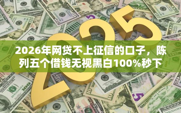 2026年网贷不上征信的口子，陈列五个借钱无视黑白100%秒下口子