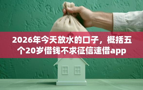 2026年今天放水的口子，概括五个20岁借钱不求征信速借app