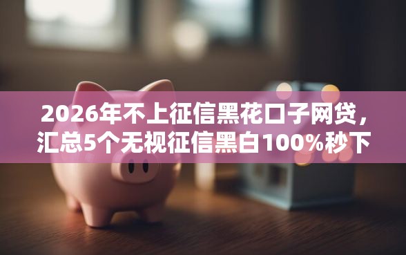 2026年不上征信黑花口子网贷，汇总5个无视征信黑白100%秒下网贷软件