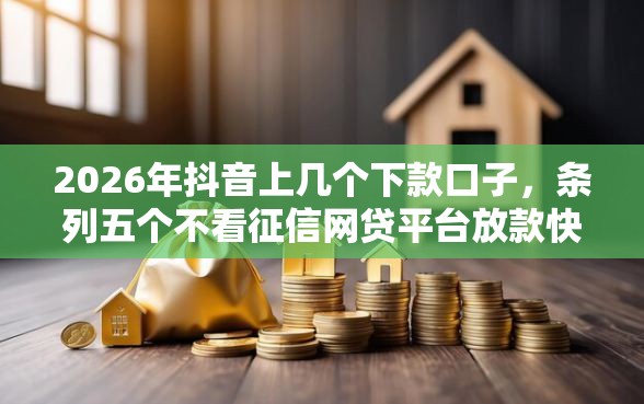 2026年抖音上几个下款口子，条列五个不看征信网贷平台放款快的软件