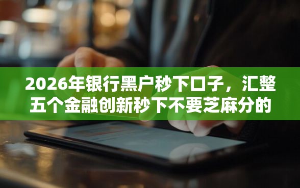 2026年银行黑户秒下口子，汇整五个金融创新秒下不要芝麻分的平台