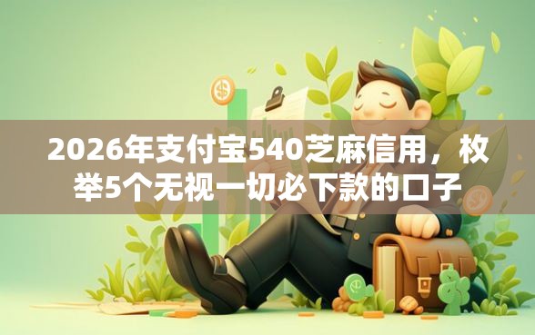 2026年支付宝540芝麻信用，枚举5个无视一切必下款的口子