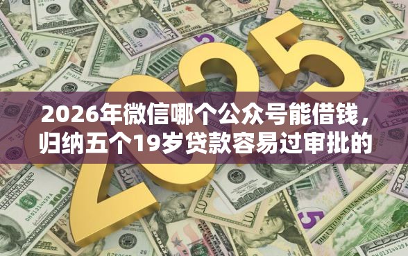 2026年微信哪个公众号能借钱，归纳五个19岁贷款容易过审批的软件