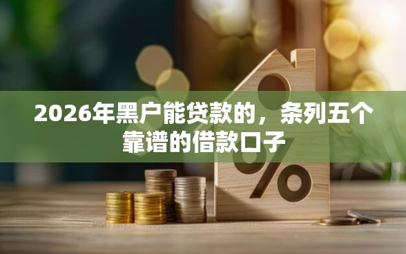 2026年黑户能贷款的，条列五个靠谱的借款口子