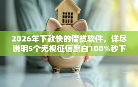 2026年下款快的借贷软件，详尽说明5个无视征信黑白100%秒下网贷口子