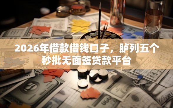 2026年借款借钱口子，胪列五个秒批无面签贷款平台