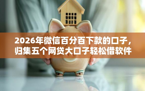 2026年微信百分百下款的口子，归集五个网贷大口子轻松借软件