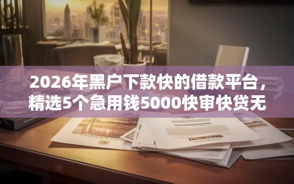 2026年黑户下款快的借款平台，精选5个急用钱5000快审快贷无需征信平台