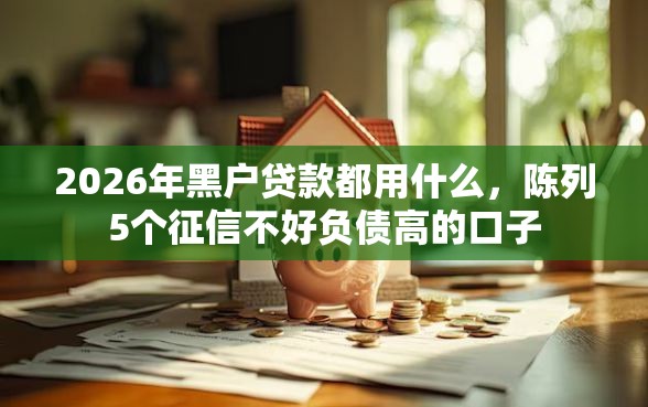 2026年黑户贷款都用什么，陈列5个征信不好负债高的口子