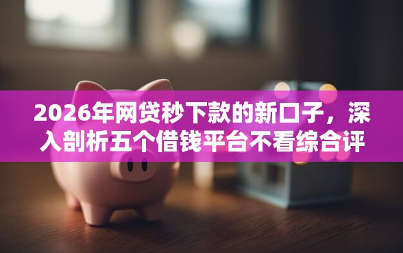 2026年网贷秒下款的新口子，深入剖析五个借钱平台不看综合评估的平台