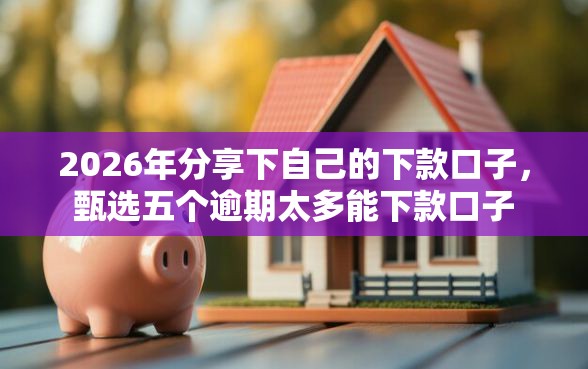 2026年分享下自己的下款口子，甄选五个逾期太多能下款口子