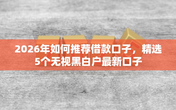 2026年如何推荐借款口子，精选5个无视黑白户最新口子