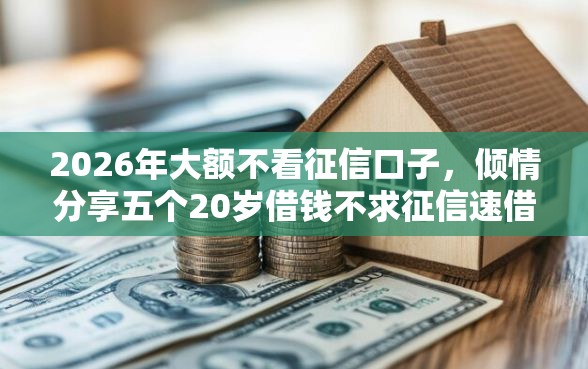 2026年大额不看征信口子，倾情分享五个20岁借钱不求征信速借软件