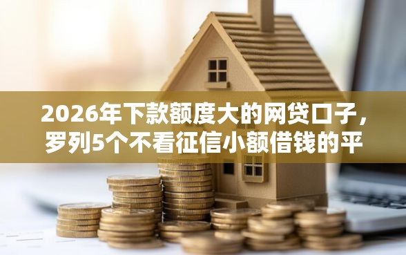 2026年下款额度大的网贷口子，罗列5个不看征信小额借钱的平台