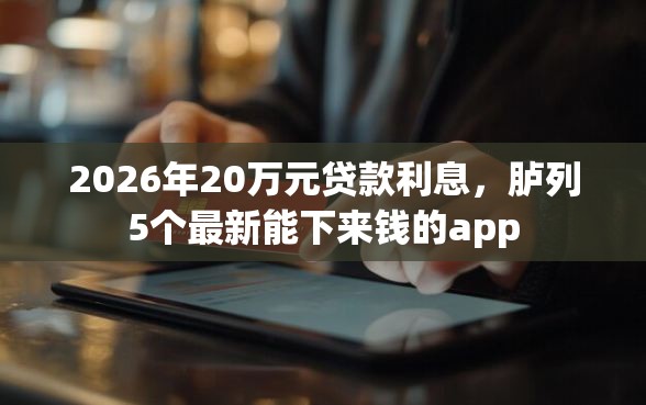 2026年20万元贷款利息，胪列5个最新能下来钱的app